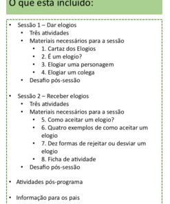 Alternative view of Plano de sessão Elogios? Aprender a dar e a receber